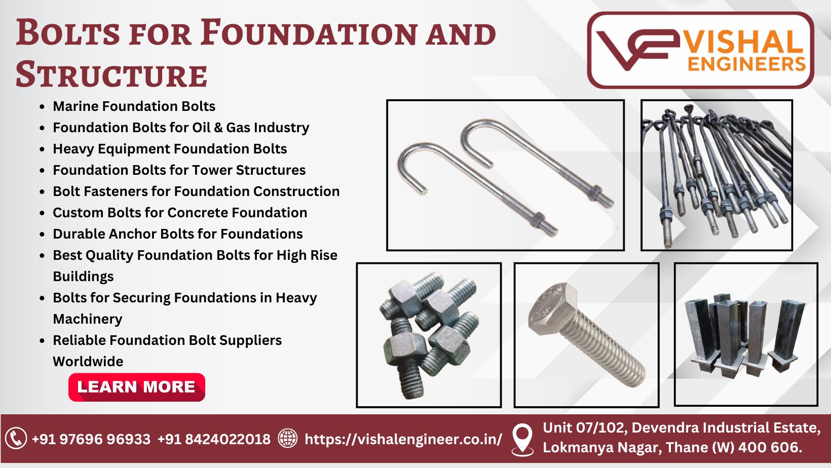 Pre-Cast Foundation Bolts